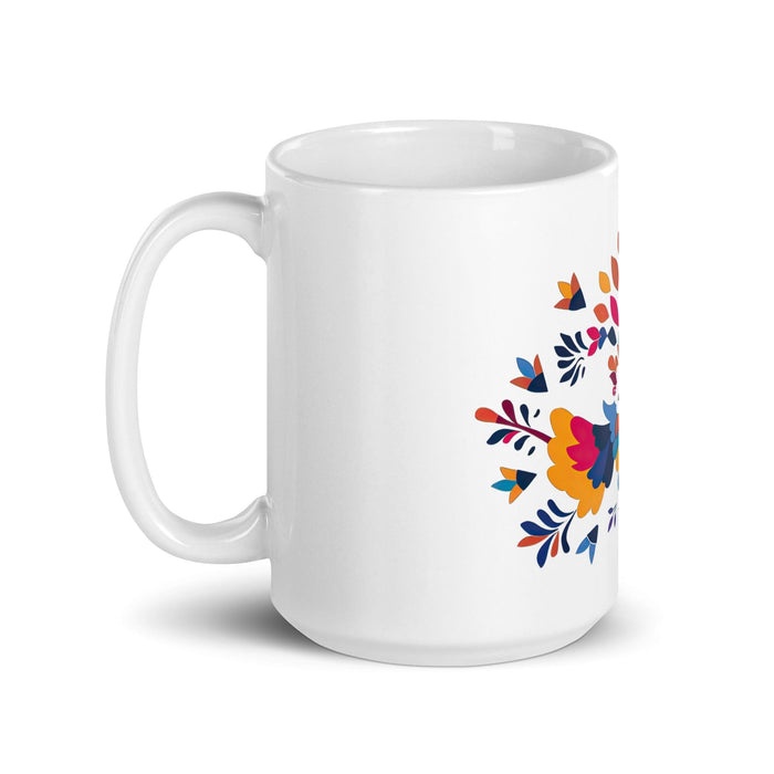 Ava Exclusive Name Art Piece Home Office Work Coffee Mug Mexican Spanish Pride Gift Cup One-Of-A-Kind Calligraphy White Glossy Mug | A15 Mexicada