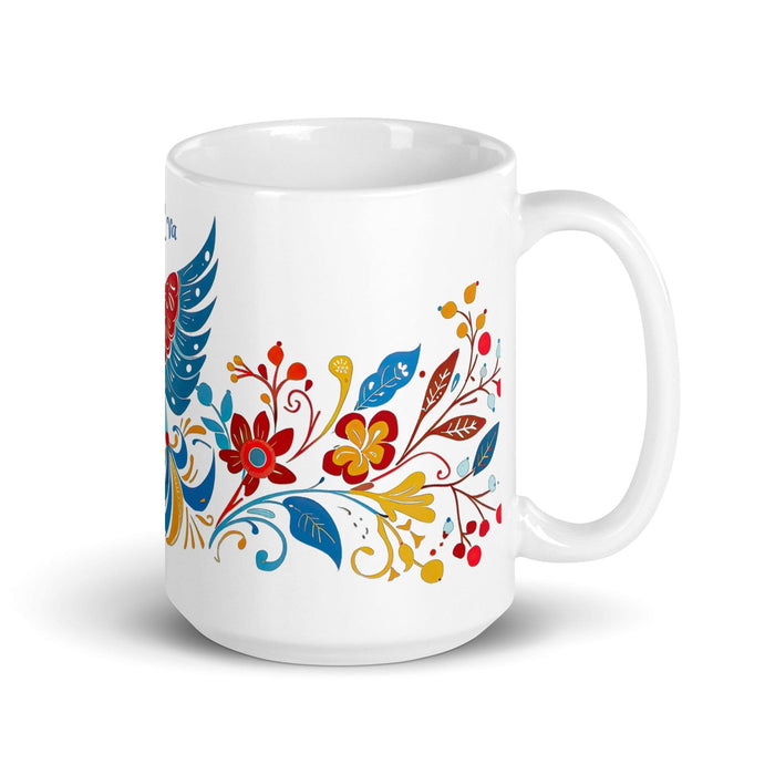 Ava Exclusive Name Art Piece Home Office Work Coffee Mug Mexican Spanish Pride Gift Cup One-Of-A-Kind Calligraphy White Glossy Mug | A16 Mexicada 15 oz