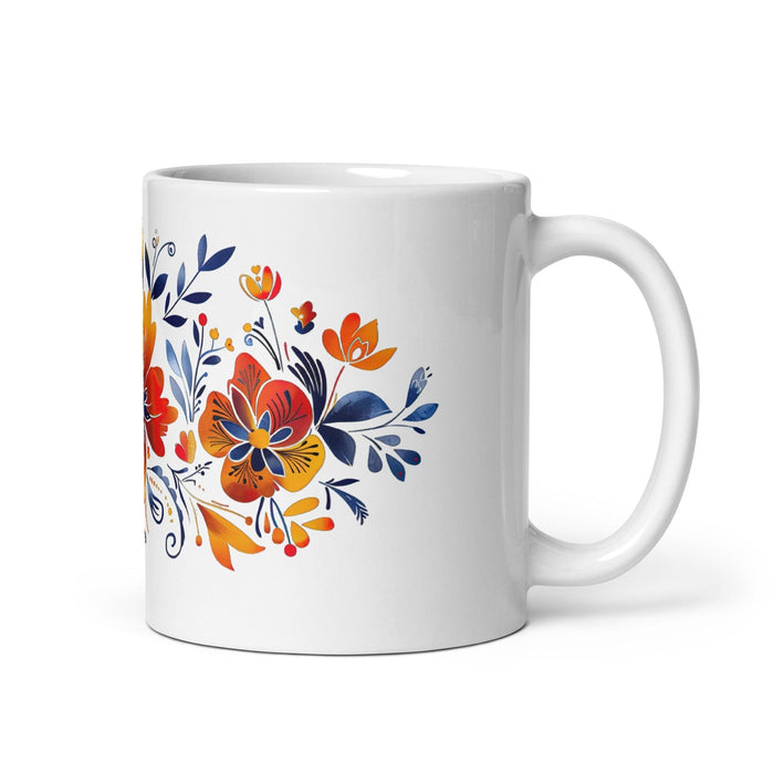 Ava Exclusive Name Art Piece Home Office Work Coffee Mug Mexican Spanish Pride Gift Cup One-Of-A-Kind Calligraphy White Glossy Mug | A17 Mexicada 11 oz