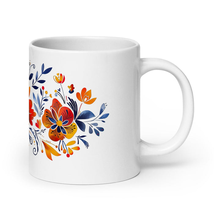 Ava Exclusive Name Art Piece Home Office Work Coffee Mug Mexican Spanish Pride Gift Cup One-Of-A-Kind Calligraphy White Glossy Mug | A17 Mexicada 20 oz