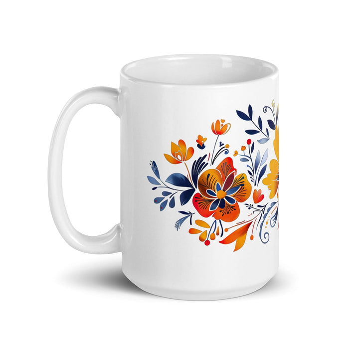 Ava Exclusive Name Art Piece Home Office Work Coffee Mug Mexican Spanish Pride Gift Cup One-Of-A-Kind Calligraphy White Glossy Mug | A17 Mexicada