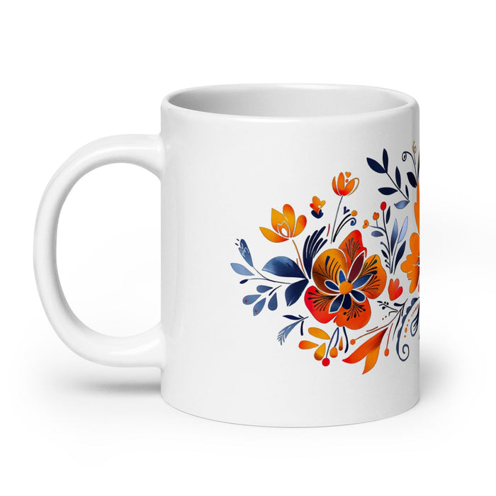 Ava Exclusive Name Art Piece Home Office Work Coffee Mug Mexican Spanish Pride Gift Cup One-Of-A-Kind Calligraphy White Glossy Mug | A17 Mexicada