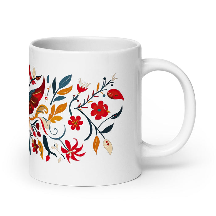 Ava Exclusive Name Art Piece Home Office Work Coffee Mug Mexican Spanish Pride Gift Cup One-Of-A-Kind Calligraphy White Glossy Mug | A18 Mexicada 20 oz