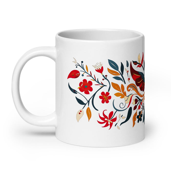 Ava Exclusive Name Art Piece Home Office Work Coffee Mug Mexican Spanish Pride Gift Cup One-Of-A-Kind Calligraphy White Glossy Mug | A18 Mexicada