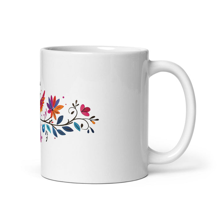 Ava Exclusive Name Art Piece Home Office Work Coffee Mug Mexican Spanish Pride Gift Cup One-Of-A-Kind Calligraphy White Glossy Mug | A21 Mexicada 11 oz