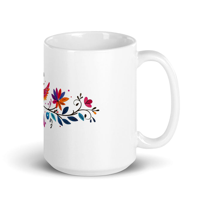 Ava Exclusive Name Art Piece Home Office Work Coffee Mug Mexican Spanish Pride Gift Cup One-Of-A-Kind Calligraphy White Glossy Mug | A21 Mexicada 15 oz