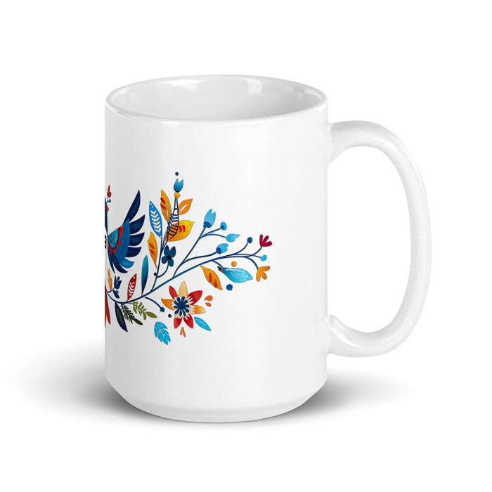 Ava Exclusive Name Art Piece Home Office Work Coffee Mug Mexican Spanish Pride Gift Cup One-Of-A-Kind Calligraphy White Glossy Mug | A22 Mexicada 15 oz