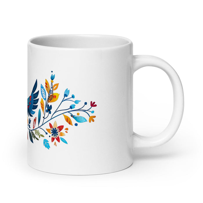 Ava Exclusive Name Art Piece Home Office Work Coffee Mug Mexican Spanish Pride Gift Cup One-Of-A-Kind Calligraphy White Glossy Mug | A22 Mexicada 20 oz