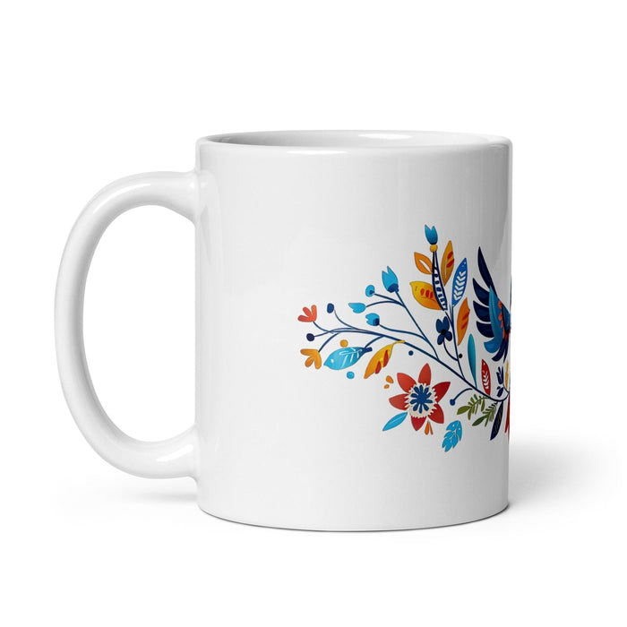 Ava Exclusive Name Art Piece Home Office Work Coffee Mug Mexican Spanish Pride Gift Cup One-Of-A-Kind Calligraphy White Glossy Mug | A22 Mexicada