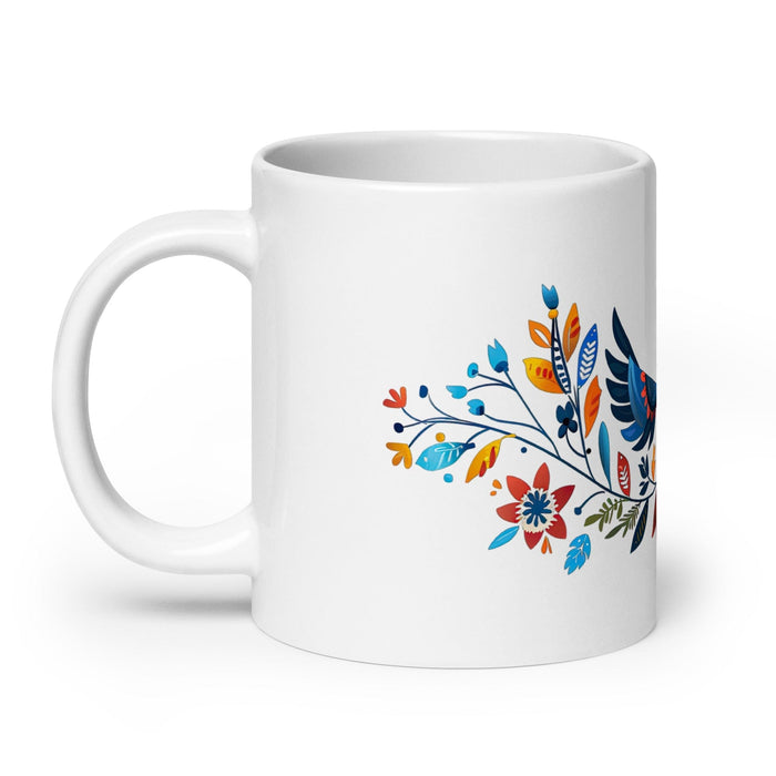 Ava Exclusive Name Art Piece Home Office Work Coffee Mug Mexican Spanish Pride Gift Cup One-Of-A-Kind Calligraphy White Glossy Mug | A22 Mexicada