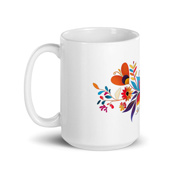 Ava Exclusive Name Art Piece Home Office Work Coffee Mug Mexican Spanish Pride Gift Cup One-Of-A-Kind Calligraphy White Glossy Mug | A3 Mexicada