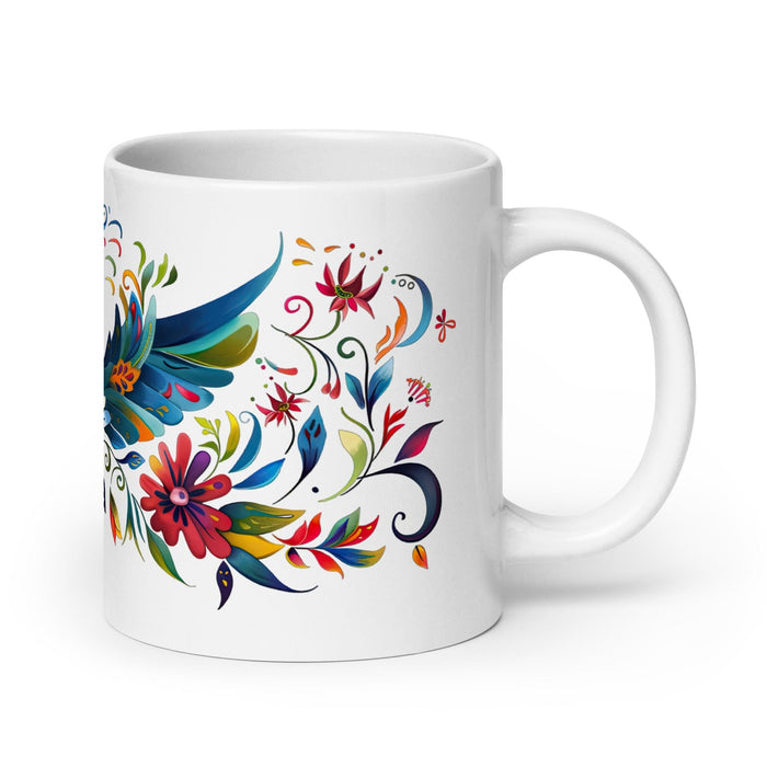 Ava Exclusive Name Art Piece Home Office Work Coffee Mug Mexican Spanish Pride Gift Cup One-Of-A-Kind Calligraphy White Glossy Mug | A5 Mexicada 20 oz