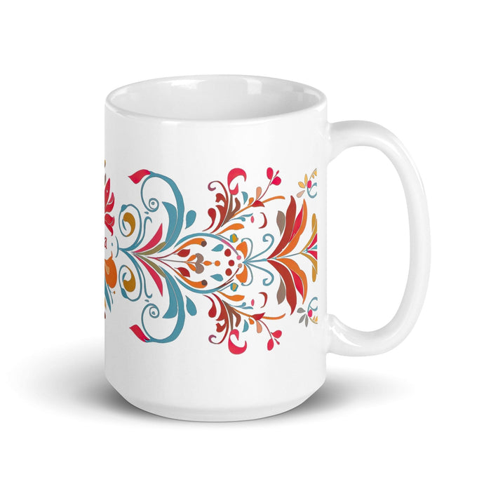 Ava Exclusive Name Art Piece Home Office Work Coffee Mug Mexican Spanish Pride Gift Cup One-Of-A-Kind Calligraphy White Glossy Mug | A6 Mexicada 15 oz