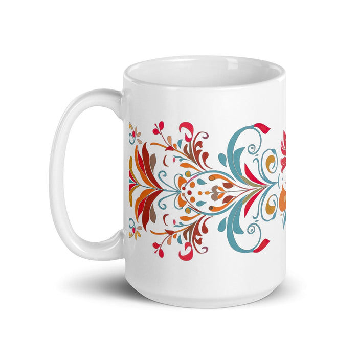 Ava Exclusive Name Art Piece Home Office Work Coffee Mug Mexican Spanish Pride Gift Cup One-Of-A-Kind Calligraphy White Glossy Mug | A6 Mexicada