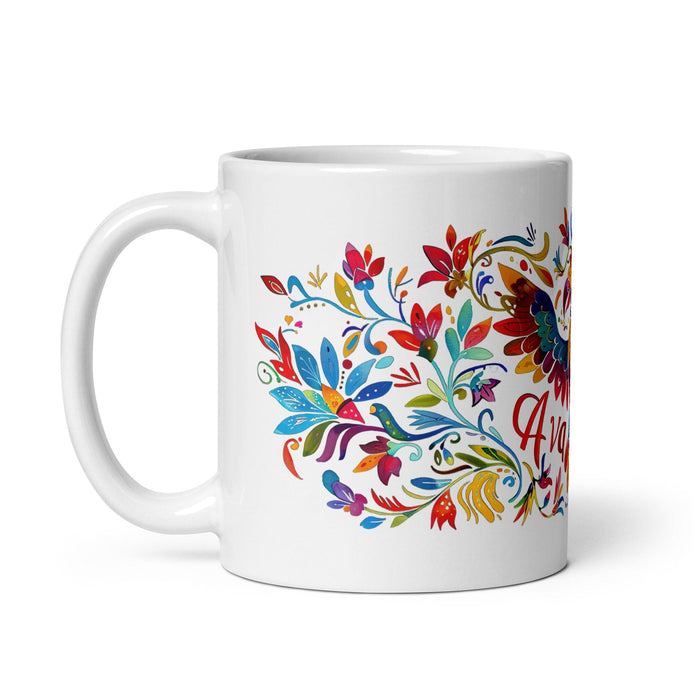 Ava Exclusive Name Art Piece Home Office Work Coffee Mug Mexican Spanish Pride Gift Cup One-Of-A-Kind Calligraphy White Glossy Mug | A8 Mexicada