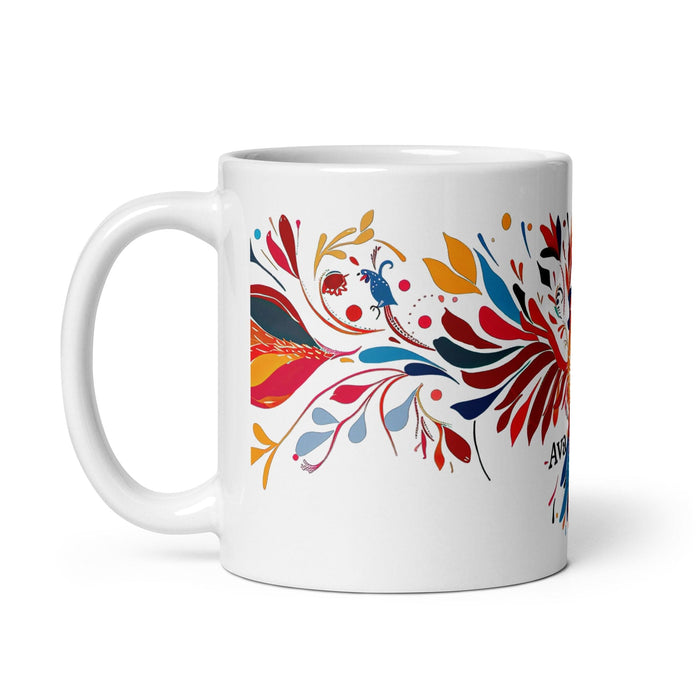 Ava Exclusive Name Art Piece Home Office Work Coffee Mug Mexican Spanish Pride Gift Cup One-Of-A-Kind Calligraphy White Glossy Mug | A9 Mexicada