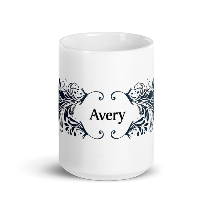 Avery Exclusive Name Art Piece Home Office Work Coffee Mug Mexican Spanish Pride Gift Cup One-Of-A-Kind Calligraphy White Glossy Mug | A18 Mexicada