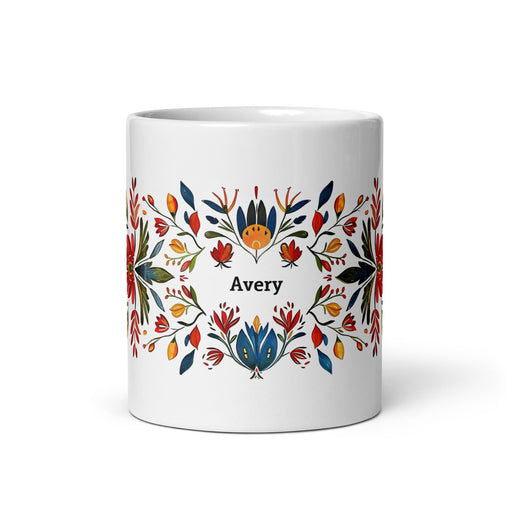 Avery Exclusive Name Art Piece Home Office Work Coffee Mug Mexican Spanish Pride Gift Cup One - Of - A - Kind Calligraphy White Glossy Mug | A2 - Mexicada