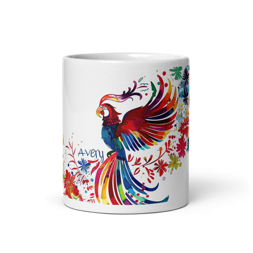 Avery Exclusive Name Art Piece Home Office Work Coffee Mug Mexican Spanish Pride Gift Cup One-Of-A-Kind Calligraphy White Glossy Mug | A20 Mexicada