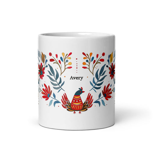 Avery Exclusive Name Art Piece Home Office Work Coffee Mug Mexican Spanish Pride Gift Cup One - Of - A - Kind Calligraphy White Glossy Mug | A4 - Mexicada