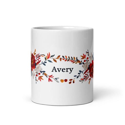 Avery Exclusive Name Art Piece Home Office Work Coffee Mug Mexican Spanish Pride Gift Cup One - Of - A - Kind Calligraphy White Glossy Mug | A8 - Mexicada