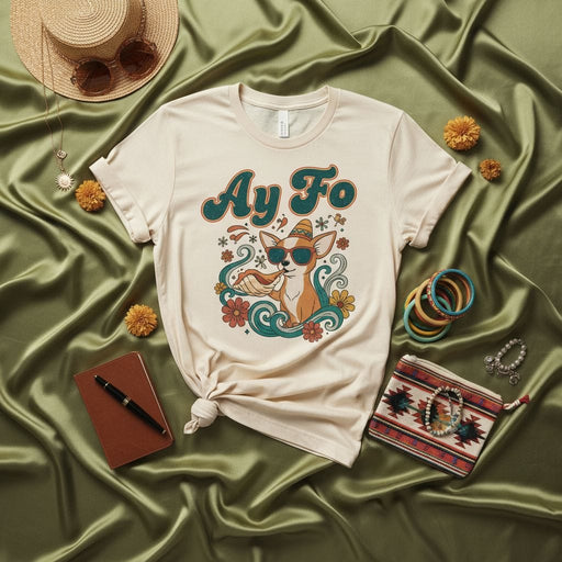 Ay Fo Corgi T-Shirt, Retro Groovy Dog Summer Tee, Unisex Funny Graphic Shirt, Vintage Beach Vacation Outfit, Hippie Aesthetic Puppy Lover Gift Mexicada