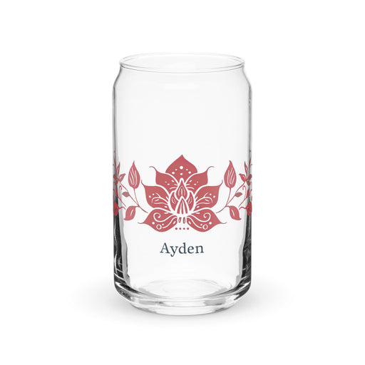 Ayden Exclusive Name Art Piece Can - Shaped Glass Home Office Work Mexican Spanish Pride Gift Cup One - Of - A - Kind Calligraphy Glass | A19 - Mexicada