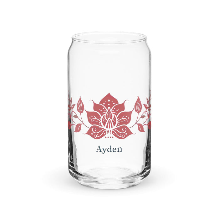 Ayden Exclusive Name Art Piece Can-Shaped Glass Home Office Work Mexican Spanish Pride Gift Cup One-Of-A-Kind Calligraphy Glass | A19 Mexicada 16 oz