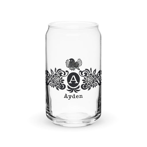 Ayden Exclusive Name Art Piece Can - Shaped Glass Home Office Work Mexican Spanish Pride Gift Cup One - Of - A - Kind Calligraphy Glass | A21 - Mexicada