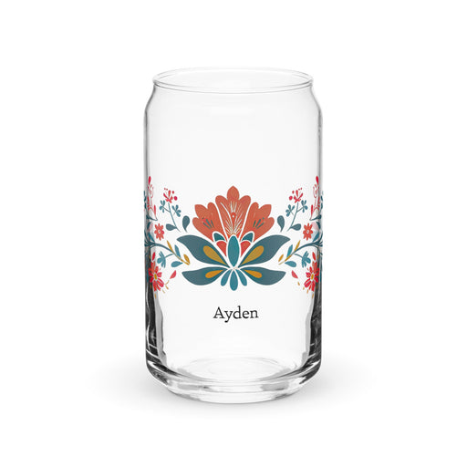 Ayden Exclusive Name Art Piece Can - Shaped Glass Home Office Work Mexican Spanish Pride Gift Cup One - Of - A - Kind Calligraphy Glass | A6 - Mexicada