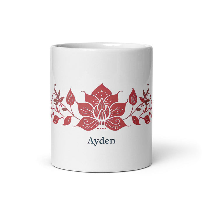 Ayden Exclusive Name Art Piece Home Office Work Coffee Mug Mexican Spanish Pride Gift Cup One-Of-A-Kind Calligraphy White Glossy Mug | A19 Mexicada