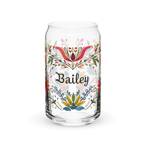 Bailey Exclusive Name Art Piece Can-Shaped Glass Home Office Work Mexican Spanish Pride Gift Cup One-Of-A-Kind Calligraphy Glass | B10 Mexicada 16 oz (No Lid No Straw)