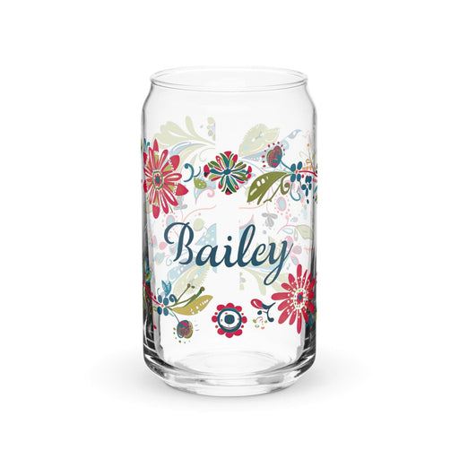 Bailey Exclusive Name Art Piece Can-Shaped Glass Home Office Work Mexican Spanish Pride Gift Cup One-Of-A-Kind Calligraphy Glass | B11 Mexicada 16 oz