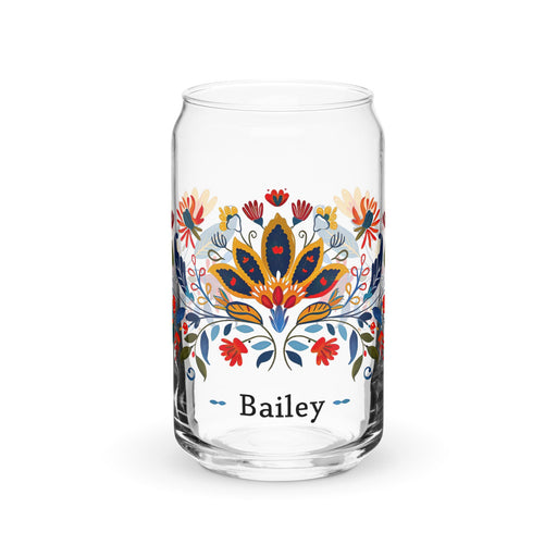 Bailey Exclusive Name Art Piece Can - Shaped Glass Home Office Work Mexican Spanish Pride Gift Cup One - Of - A - Kind Calligraphy Glass | B19 - Mexicada