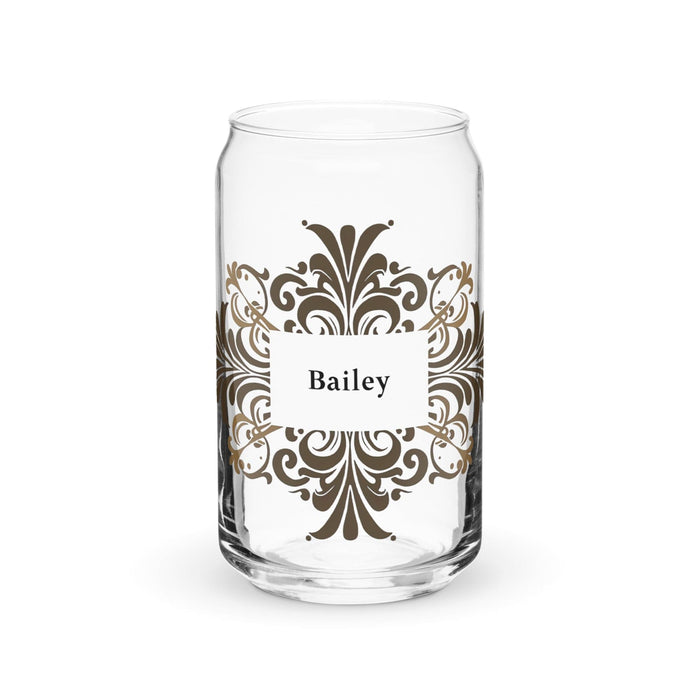 Bailey Exclusive Name Art Piece Can-Shaped Glass Home Office Work Mexican Spanish Pride Gift Cup One-Of-A-Kind Calligraphy Glass | B24 Mexicada 16 oz (No Lid No Straw)