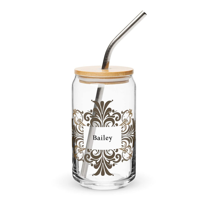 Bailey Exclusive Name Art Piece Can-Shaped Glass Home Office Work Mexican Spanish Pride Gift Cup One-Of-A-Kind Calligraphy Glass | B24 Mexicada 16 oz With Lid & Straw