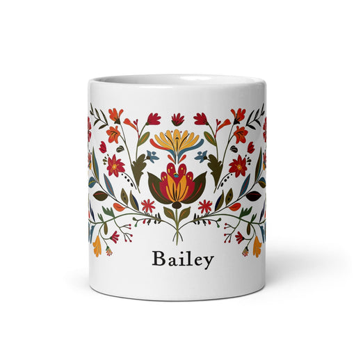 Bailey Exclusive Name Art Piece Home Office Work Coffee Mug Mexican Spanish Pride Gift Cup One-Of-A-Kind Calligraphy White Glossy Mug | B1 Mexicada