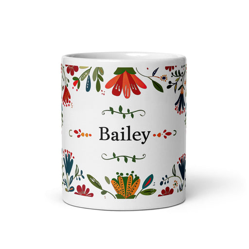 Bailey Exclusive Name Art Piece Home Office Work Coffee Mug Mexican Spanish Pride Gift Cup One-Of-A-Kind Calligraphy White Glossy Mug | B16 Mexicada