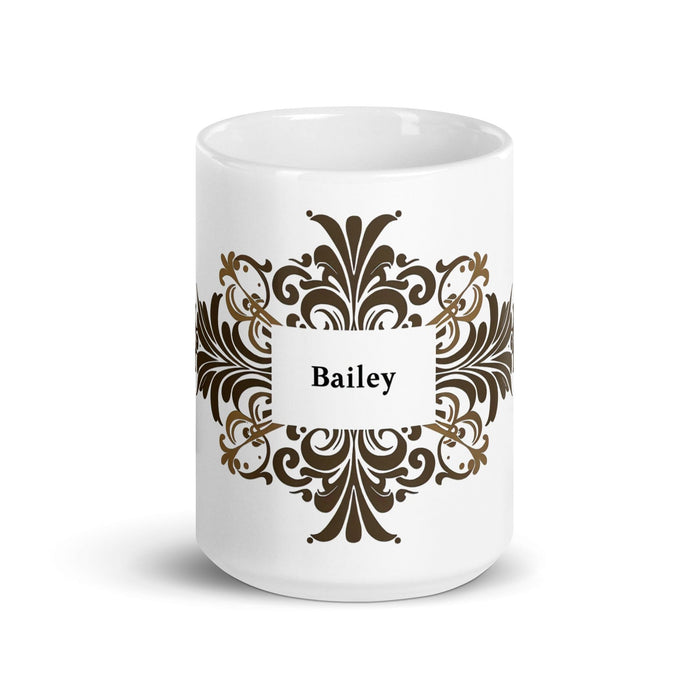 Bailey Exclusive Name Art Piece Home Office Work Coffee Mug Mexican Spanish Pride Gift Cup One-Of-A-Kind Calligraphy White Glossy Mug | B24 Mexicada