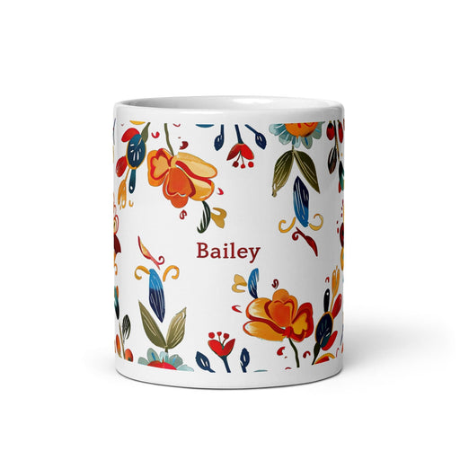 Bailey Exclusive Name Art Piece Home Office Work Coffee Mug Mexican Spanish Pride Gift Cup One-Of-A-Kind Calligraphy White Glossy Mug | B7 Mexicada