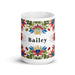 Bailey Exclusive Name Art Piece Home Office Work Coffee Mug Mexican Spanish Pride Gift Cup One-Of-A-Kind Calligraphy White Glossy Mug | B8 Mexicada