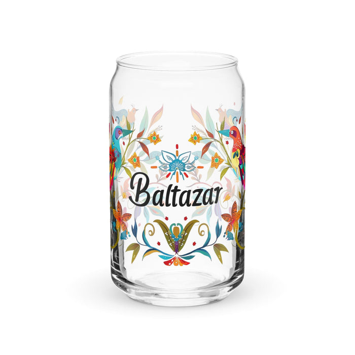 Baltazar Exclusive Name Art Piece Can-Shaped Glass Home Office Work Mexican Spanish Pride Gift Cup One-Of-A-Kind Calligraphy Glass | B14 Mexicada 16 oz (No Lid No Straw)