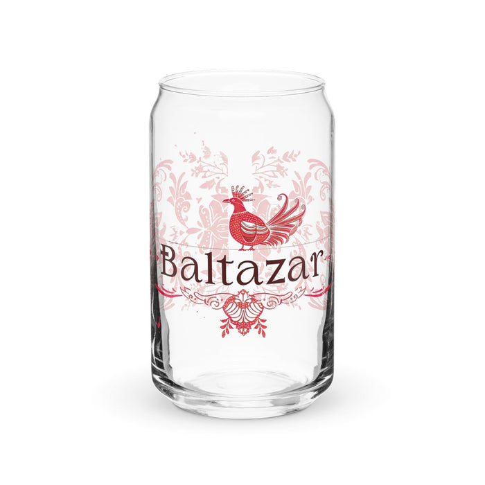 Baltazar Exclusive Name Art Piece Can - Shaped Glass Home Office Work Mexican Spanish Pride Gift Cup One - Of - A - Kind Calligraphy Glass | B16 - Mexicada