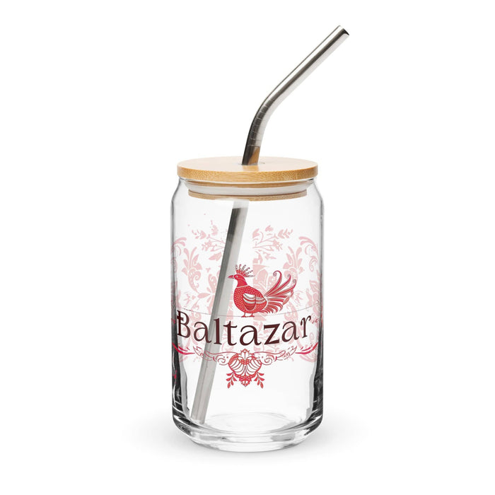 Baltazar Exclusive Name Art Piece Can-Shaped Glass Home Office Work Mexican Spanish Pride Gift Cup One-Of-A-Kind Calligraphy Glass | B16 Mexicada 16 oz With Lid & Straw