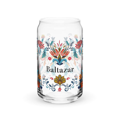 Baltazar Exclusive Name Art Piece Can - Shaped Glass Home Office Work Mexican Spanish Pride Gift Cup One - Of - A - Kind Calligraphy Glass | B17 - Mexicada