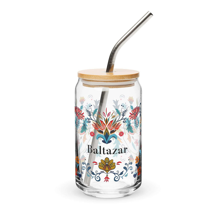 Baltazar Exclusive Name Art Piece Can-Shaped Glass Home Office Work Mexican Spanish Pride Gift Cup One-Of-A-Kind Calligraphy Glass | B17 Mexicada 16 oz With Lid & Straw