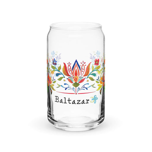 Baltazar Exclusive Name Art Piece Can-Shaped Glass Home Office Work Mexican Spanish Pride Gift Cup One-Of-A-Kind Calligraphy Glass | B19 Mexicada 16 oz