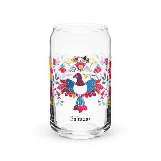 Baltazar Exclusive Name Art Piece Can-Shaped Glass Home Office Work Mexican Spanish Pride Gift Cup One-Of-A-Kind Calligraphy Glass | B22 Mexicada 16 oz (No Lid No Straw)