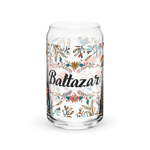 Baltazar Exclusive Name Art Piece Can - Shaped Glass Home Office Work Mexican Spanish Pride Gift Cup One - Of - A - Kind Calligraphy Glass | B4 - Mexicada