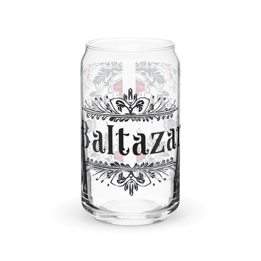 Baltazar Exclusive Name Art Piece Can - Shaped Glass Home Office Work Mexican Spanish Pride Gift Cup One - Of - A - Kind Calligraphy Glass | B5 - Mexicada